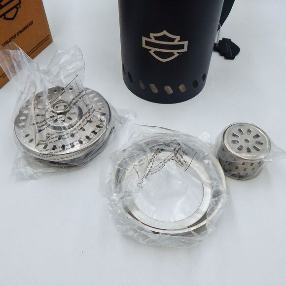 Harley Davidson Tabletop S’mores Kit 5 Inch Stainless Steel Firepit - Picture 4 of 9